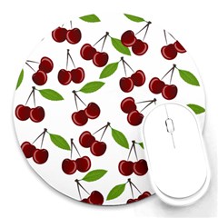 Cherry Pattern Round Mousepads by Valentinaart