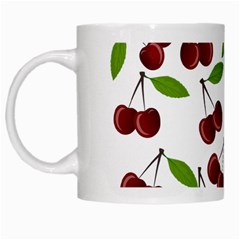 Cherry Pattern White Mugs by Valentinaart