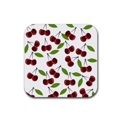 Cherry Pattern Rubber Coaster (square) 