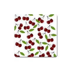 Cherry Pattern Square Magnet by Valentinaart