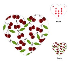 Cherry Pattern Playing Cards (heart)  by Valentinaart