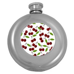 Cherry Pattern Round Hip Flask (5 Oz) by Valentinaart