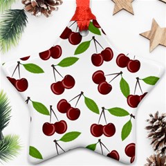 Cherry Pattern Star Ornament (two Sides) by Valentinaart