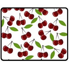 Cherry Pattern Fleece Blanket (medium)  by Valentinaart