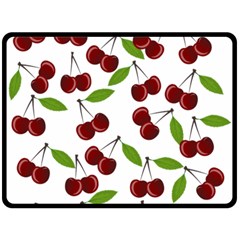 Cherry Pattern Double Sided Fleece Blanket (large)  by Valentinaart