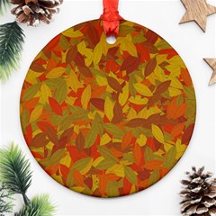 Orange Autumn Ornament (round) by Valentinaart