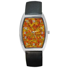 Orange Autumn Barrel Style Metal Watch by Valentinaart