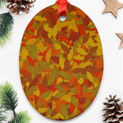 Orange Autumn Oval Ornament (two Sides) by Valentinaart