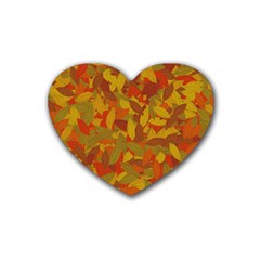 Orange Autumn Heart Coaster (4 Pack)  by Valentinaart