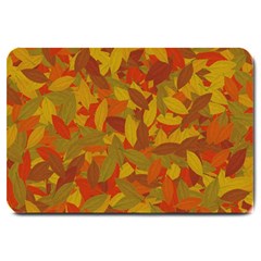 Orange Autumn Large Doormat  by Valentinaart