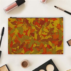 Orange Autumn Cosmetic Bag (large)  by Valentinaart