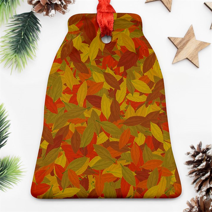 Orange autumn Bell Ornament (Two Sides)