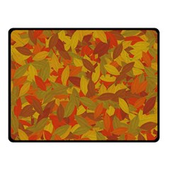 Orange Autumn Double Sided Fleece Blanket (small)  by Valentinaart