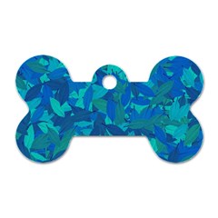 Blue Autumn Dog Tag Bone (one Side)