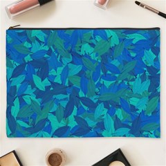 Blue Autumn Cosmetic Bag (xxxl)  by Valentinaart