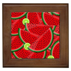 Watermelon Slices Framed Tiles by Valentinaart