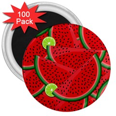 Watermelon Slices 3  Magnets (100 Pack) by Valentinaart