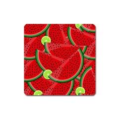 Watermelon Slices Square Magnet by Valentinaart