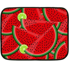 Watermelon Slices Double Sided Fleece Blanket (mini)  by Valentinaart