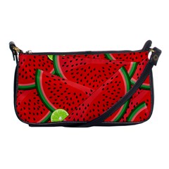 Watermelon Slices Shoulder Clutch Bags by Valentinaart