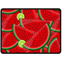 Watermelon Slices Fleece Blanket (large)  by Valentinaart