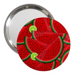 Watermelon Slices 3  Handbag Mirrors by Valentinaart