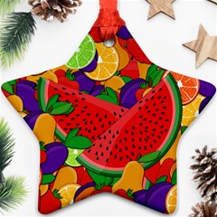 Summer Fruits Ornament (star) by Valentinaart