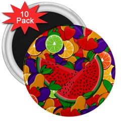 Summer Fruits 3  Magnets (10 Pack)  by Valentinaart