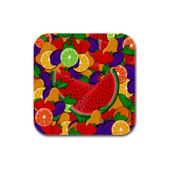 Summer Fruits Rubber Square Coaster (4 Pack)  by Valentinaart