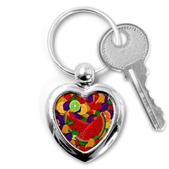 Summer Fruits Key Chains (heart)  by Valentinaart