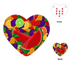 Summer Fruits Playing Cards (heart)  by Valentinaart