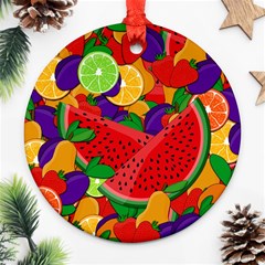 Summer Fruits Round Ornament (two Sides) by Valentinaart