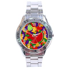 Summer Fruits Stainless Steel Analogue Watch by Valentinaart