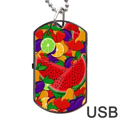 Summer Fruits Dog Tag Usb Flash (one Side) by Valentinaart