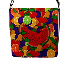 Summer Fruits Flap Messenger Bag (l)  by Valentinaart