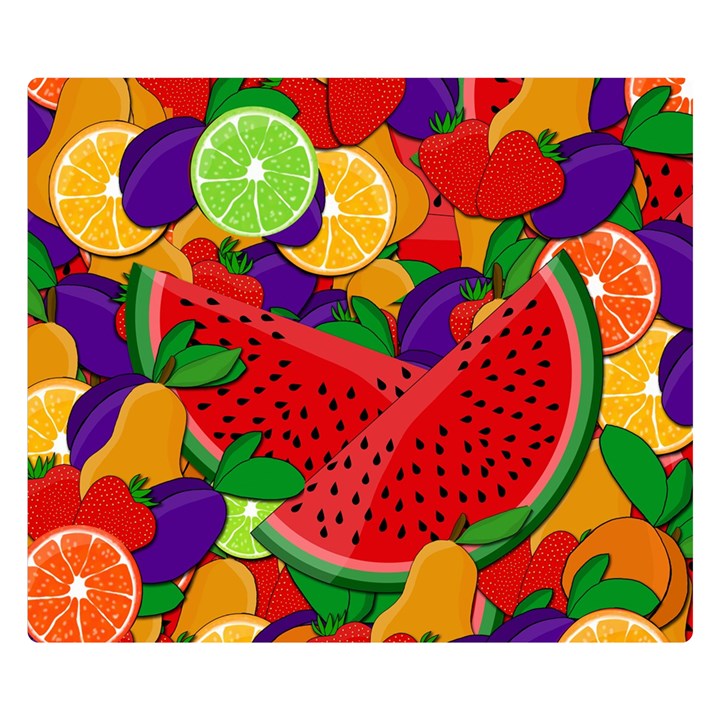 Summer fruits Double Sided Flano Blanket (Small) 