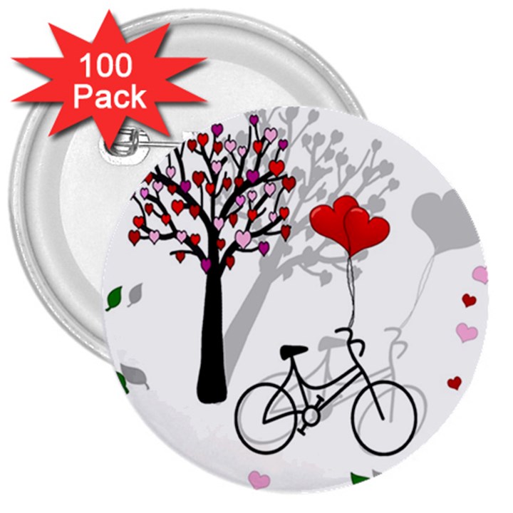 Love design 3  Buttons (100 pack) 