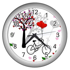 Love Design Wall Clocks (silver)  by Valentinaart