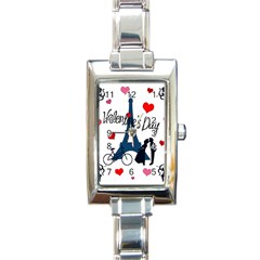 Valentine s Day - Paris Rectangle Italian Charm Watch by Valentinaart