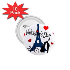 Valentine s Day - Paris 1 75  Buttons (10 Pack) by Valentinaart