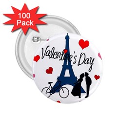 Valentine s Day - Paris 2 25  Buttons (100 Pack)  by Valentinaart