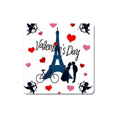 Valentine s Day - Paris Square Magnet by Valentinaart