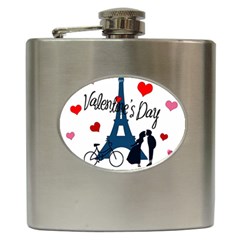 Valentine s Day - Paris Hip Flask (6 Oz) by Valentinaart