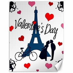 Valentine s Day - Paris Canvas 12  X 16   by Valentinaart