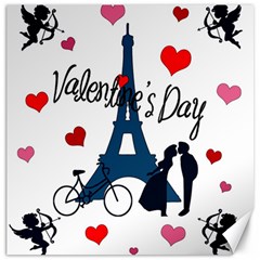 Valentine s Day - Paris Canvas 16  X 16   by Valentinaart