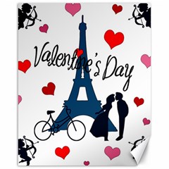 Valentine s Day - Paris Canvas 16  X 20   by Valentinaart