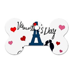 Valentine s Day - Paris Dog Tag Bone (one Side) by Valentinaart