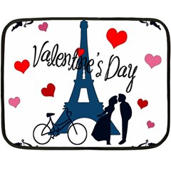 Valentine s Day - Paris Double Sided Fleece Blanket (mini)  by Valentinaart