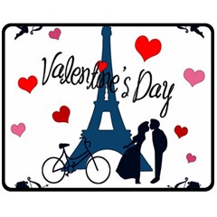 Valentine s Day - Paris Fleece Blanket (medium)  by Valentinaart