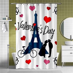 Valentine s Day - Paris Shower Curtain 48  X 72  (small)  by Valentinaart